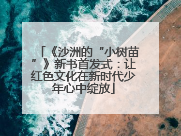 《沙洲的“小树苗”》新书首发式：让红色文化在新时代少年心中绽放