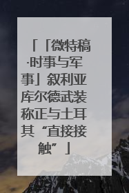 「微特稿·时事与军事」叙利亚库尔德武装称正与土耳其“直接接触”
