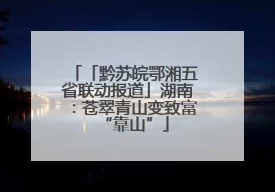 「黔苏皖鄂湘五省联动报道」湖南：苍翠青山变致富“靠山”