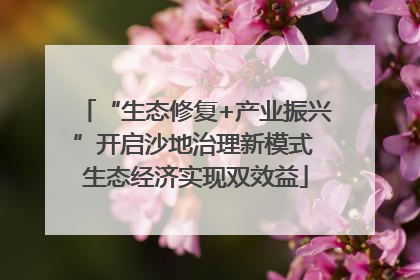 “生态修复+产业振兴”开启沙地治理新模式 生态经济实现双效益