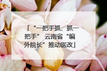 “一把手抓、抓一把手” 云南省“编外院长”推动医改