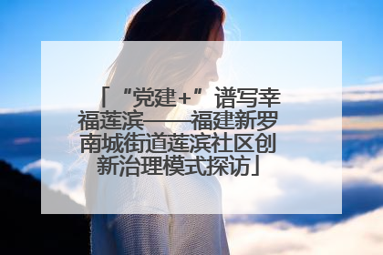 “党建+”谱写幸福莲滨——福建新罗南城街道莲滨社区创新治理模式探访