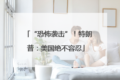 “恐怖袭击”！特朗普：美国绝不容忍