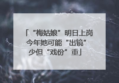 “梅姑娘”明日上岗 今年她可能“出镜”少但“戏份”重