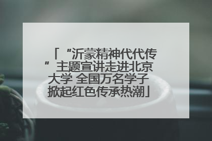 “沂蒙精神代代传”主题宣讲走进北京大学 全国万名学子掀起红色传承热潮