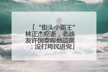 “街头小霸王”林正杰癌逝，老战友许国泰曝他遗愿：没打垮民进党
