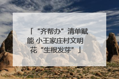 “齐帮办”清单赋能 小王家庄村文明花“生根发芽”