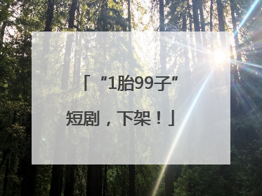 “1胎99子”短剧，下架！