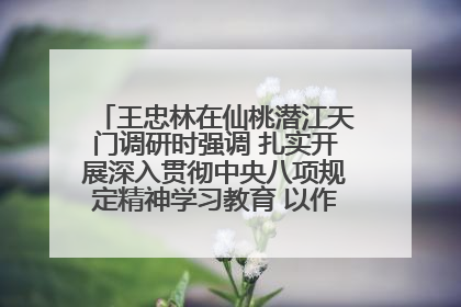 王忠林在仙桃潜江天门调研时强调 扎实开展深入贯彻中央八项规定精神学习教育 以作风建设新成效加快推动高质量发展