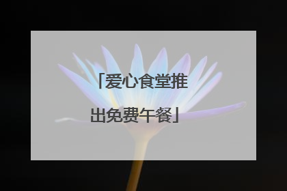 爱心食堂推出免费午餐