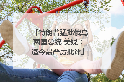 特朗普猛批俄乌两国总统 美媒：迄今最严厉批评