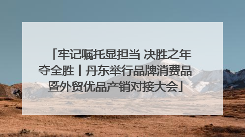 牢记嘱托显担当 决胜之年夺全胜丨丹东举行品牌消费品暨外贸优品产销对接大会