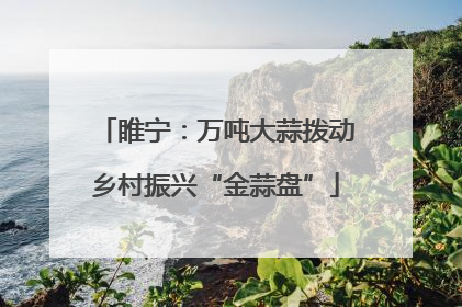 睢宁：万吨大蒜拨动乡村振兴“金蒜盘”