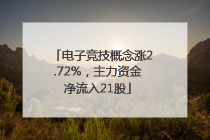 电子竞技概念涨2.72%，主力资金净流入21股