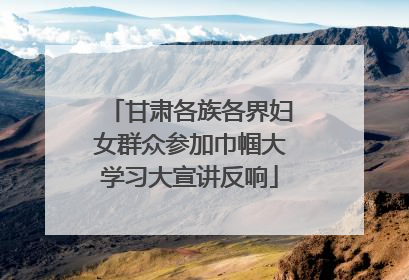 甘肃各族各界妇女群众参加巾帼大学习大宣讲反响