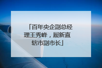 百年央企副总经理王秀峰，履新直辖市副市长