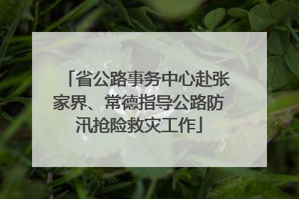 省公路事务中心赴张家界、常德指导公路防汛抢险救灾工作