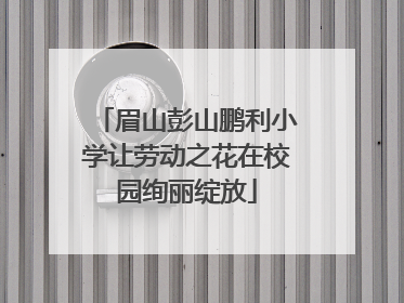 眉山彭山鹏利小学让劳动之花在校园绚丽绽放