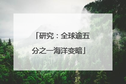 研究：全球逾五分之一海洋变暗