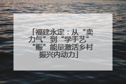 福建永定：从“卖力气”到“学手艺”“赈”能量激活乡村振兴内动力