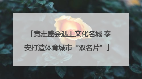 竞走盛会遇上文化名城 泰安打造体育城市“双名片”