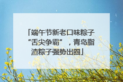 端午节新老口味粽子“舌尖争霸”，青岛脂渣粽子强势出圈