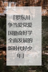 罗东川：争当爱党爱国勤奋好学全面发展的新时代好少年