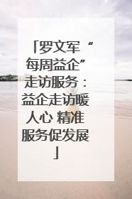 罗文军“每周益企”走访服务：益企走访暖人心 精准服务促发展