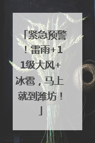 紧急预警！雷雨+11级大风+冰雹，马上就到潍坊！
