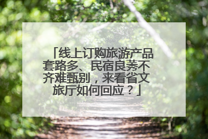 线上订购旅游产品套路多、民宿良莠不齐难甄别，来看省文旅厅如何回应？