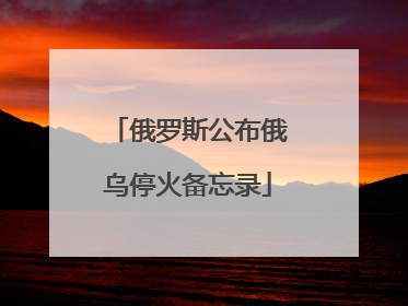 俄罗斯公布俄乌停火备忘录