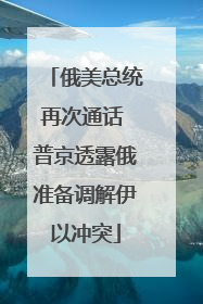 俄美总统再次通话 普京透露俄准备调解伊以冲突