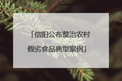 信阳公布整治农村假劣食品典型案例