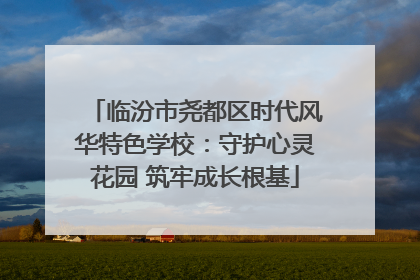 临汾市尧都区时代风华特色学校：守护心灵花园 筑牢成长根基