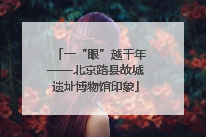 一“眼”越千年——北京路县故城遗址博物馆印象
