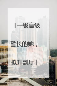 一级高级警长的她，拟升副厅