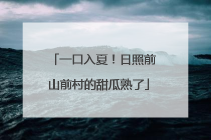 一口入夏！日照前山前村的甜瓜熟了