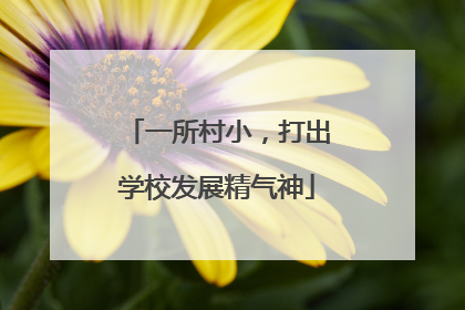 一所村小，打出学校发展精气神