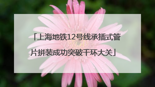 上海地铁12号线承插式管片拼装成功突破千环大关