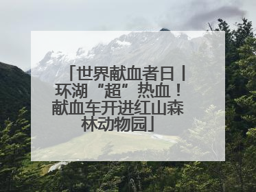 世界献血者日丨环湖“超”热血！献血车开进红山森林动物园
