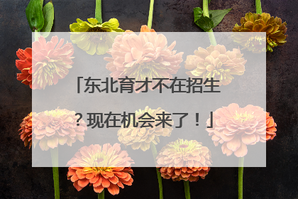 东北育才不在招生？现在机会来了！