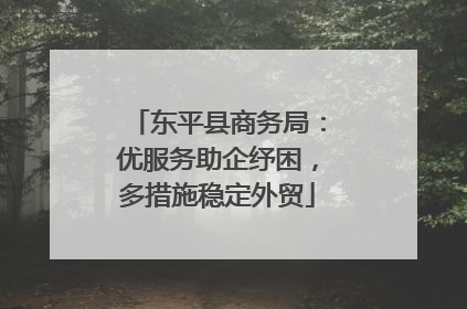 东平县商务局：优服务助企纾困，多措施稳定外贸