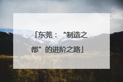 东莞：“制造之都”的进阶之路