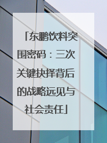 东鹏饮料突围密码：三次关键抉择背后的战略远见与社会责任