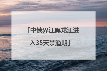 中俄界江黑龙江进入35天禁渔期