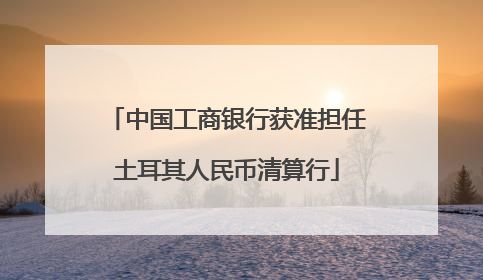 中国工商银行获准担任土耳其人民币清算行
