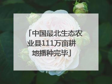 中国最北生态农业县111万亩耕地播种完毕