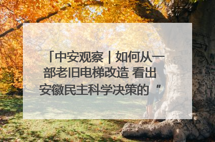 中安观察｜如何从一部老旧电梯改造 看出安徽民主科学决策的“高分秘诀”？
