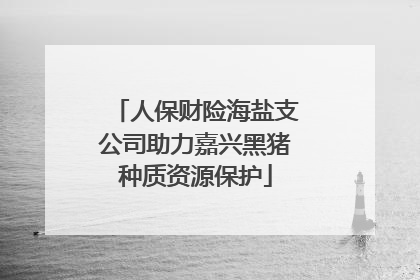 人保财险海盐支公司助力嘉兴黑猪种质资源保护