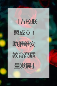 五校联盟成立！助推雄安教育高质量发展